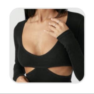 Black Cut Out Long Sleeve